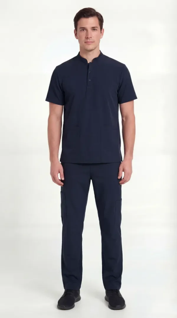 Men's Action Mandarin Button Scrub