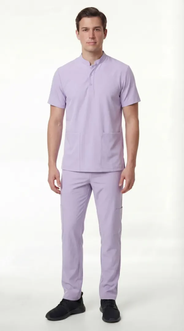 Men's Action Mandarin Button Scrub